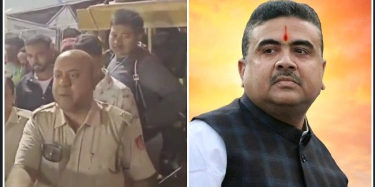 জগদ্ধাত্রী পুজোর বিসর্জনের শোভাযাত্রায় অংশগ্রহণকারীদের উদ্দেশ্যে কৃষ্ণনগর কোতোয়ালি থানার আইসির অশ্রাব্য ভাষায় গালাগালির ভিডিও শেয়ার করে নিন্দায় সরব হলেন শুভেন্দু অধিকারী 