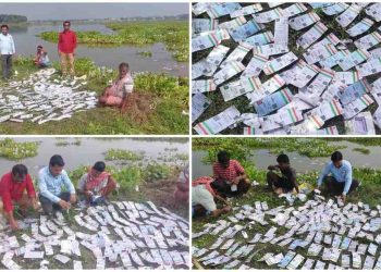 এসআইআর আবহে পূর্বস্থলির বিল থেকে বস্তা ভর্তি বাণ্ডিল বাণ্ডিল আধার কার্ড উদ্ধার