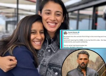 স্মৃতি মান্ধানার বিয়ে ভেঙে যাওয়ার পর তার সহ খোলোয়াড় জেমিমা রদ্রিগেজের প্রশংসায় পঞ্চমুখ অভিনেতা সুনীল শেঠি 