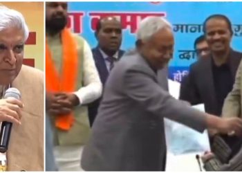 মুসলিম তরুনীর হিজাব খুলে দেওয়ার পর এক শ্রেণীর মানুষের  বিরোধিতার মাঝেই নীতিশ কুমারের সমর্থনে এগিয়ে এলেন গীতিকার জাভেদ আখতার 