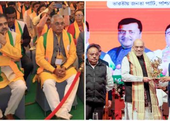 দিলীপ ঘোষের ফেসবুক পেজে অমিত শাহকে সংবর্ধনা জানানো শুভেন্দু অধিকারীর ছবি ; তবে কি “শাহ টনিকেই” সম্পর্কের বরফ গলেছে ?   