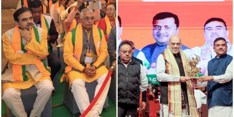 দিলীপ ঘোষের ফেসবুক পেজে অমিত শাহকে সংবর্ধনা জানানো শুভেন্দু অধিকারীর ছবি ; তবে কি “শাহ টনিকেই” সম্পর্কের বরফ গলেছে ?