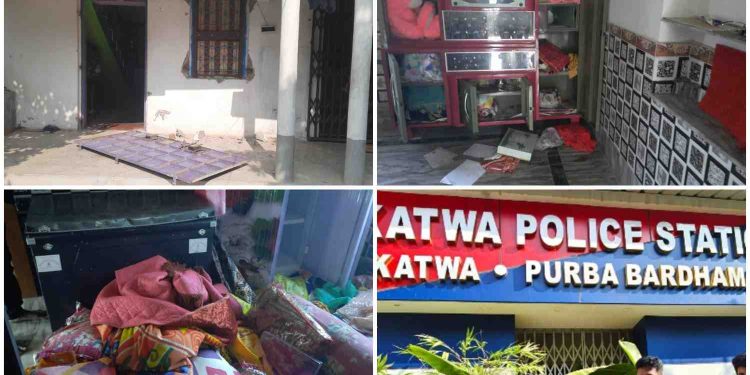কাটোয়ায় ৪ বাড়িতে রাতভর লুটপাট চালালো দুষ্কৃতীদল, আজ ভোরে ছাদ থেকে লাফিয়ে পালাতে গিয়ে স্থানীয়দের হাতে ধরা পড়ল নদীয়ার সামারুল শেখ নামে এক দুষ্কৃতী 