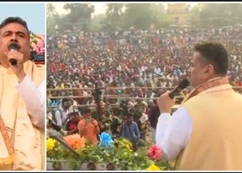 “লালকে তেরঙ্গা আমিই করেছিলাম, চারমাস পর সেটা গেরুয়া আমিই করব” : “ভাইপো” র গড়ে হুঙ্কার দিলেন শুভেন্দু অধিকারী ; বিশাল ভিড়ের মধ্যে উঠল “দেখো দেখো কোন আয়া, শের আয়া শের আয়া” শ্লোগান