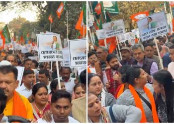 ডিজি রাজীব কুমার ও কলকাতা পুলিশ কমিশনার মনোজ ভার্মা’র বিরুদ্ধে আইনানুগ ব্যবস্থা নিতে কলকাতায় বিশাল মিছিল করলেন শুভেন্দু অধিকারী 