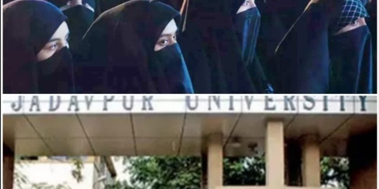 যাদবপুর বিশ্ববিদ্যালয়ের ছাত্রীকে হিজাব খুলতে বলার অপরাধে  “ইসলামোফোবিক” তকমা দিয়ে অধ্যাপককে জোর করে ছুটিতে পাঠানো হল ; সিপিএমের ছাত্র সংগঠন এসএফআই-এর বিরুদ্ধে বিতর্ক সৃষ্টি করার অভিযোগ 