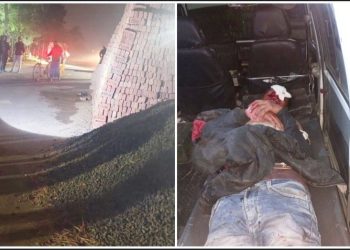 রাস্তার একাংশ দখল করে রাখা ইঁট-পাথরের স্তুপ কেড়ে নিল বাইক আরোহী যুবকের প্রাণ ; গুরুতর আহত আরও ২