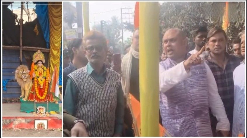 খড়দহে ভারত মাতার পূজা মণ্ডপে আগুন লাগানোর অভিযোগ ; “হিন্দুরা শুধুই মার খাবে? ৭০% যদি ৩০% জিহাদিদের বসতির দিকে হাতে ডান্ডা নিয়ে ছোটে তাহলে সামাল দিতে পারবেন ?” : পুলিশের উদ্দেশ্যে কৌস্তুভ বাগচির সতর্কবার্তা 