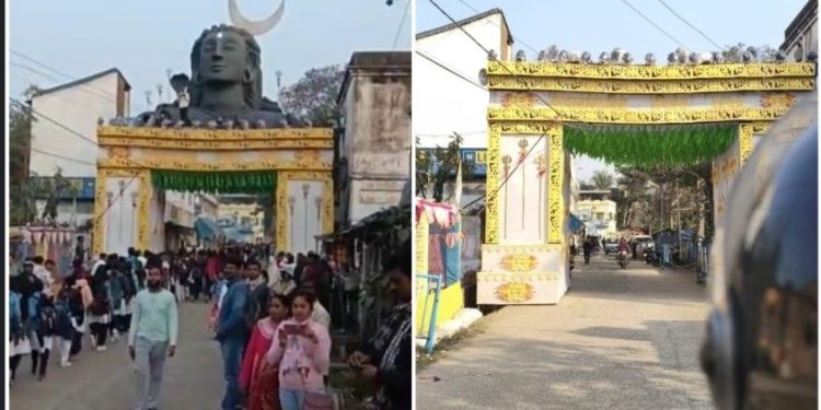 বইমেলার প্রবেশ দ্বারের উপর থেকে ভগবান শিবের মূর্তি সরালো আয়োজকরা, হিন্দু ধর্মে আঘাতের অভিযোগ তুলে প্রতিবাদে সরব  হিন্দুত্ববাদীরা 