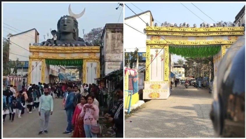 বইমেলার প্রবেশ দ্বারের উপর থেকে ভগবান শিবের মূর্তি সরালো আয়োজকরা, হিন্দু ধর্মে আঘাতের অভিযোগ তুলে প্রতিবাদে সরব  হিন্দুত্ববাদীরা 