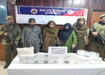 কাশ্মীরের গান্ডারবালে বিপুল অস্ত্র,গোলাবারুদ ও নগদ টাকাসহ গ্রেপ্তার মহিলাসহ ২ সন্ত্রাসী