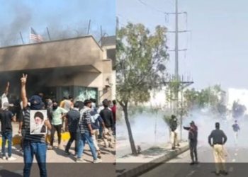 খামেনি হত্যার প্রতিবাদে পাকিস্তানের করাচির মার্কিন দূতাবাসে হামলা,পুলিশ-জনতা সংঘর্ষে মৃত ৯