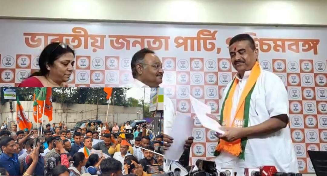 “বড় দাদা” শমীক ভট্টাচার্যের হাত থেকে দলীয় প্রতীক নিয়েই ভবানীপুরে প্রচারে ঝড় তুললেন  শুভেন্দু অধিকারী 