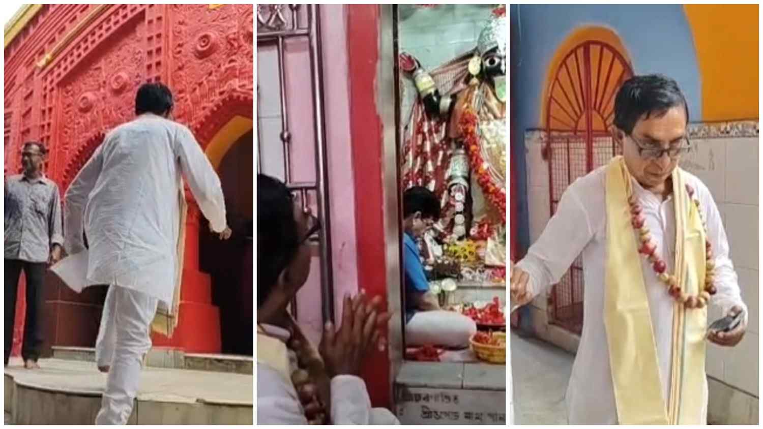 আলু-পিঁয়াজের মালা পরে মন্দিরে পূজো দিয়ে বিতর্কে জড়ালেন পূর্বস্থলী দক্ষিণের কংগ্রেস প্রার্থী রবীন্দ্রনাথ মণ্ডল 