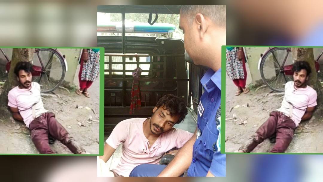 মাত্র ৫ বছর বয়সী মেয়েকে ধর্ষণ, অভিযুক্ত মমিনুর রহমানকে গাছে বেঁধে বেদম পেটালো ক্ষিপ্ত জনতা 