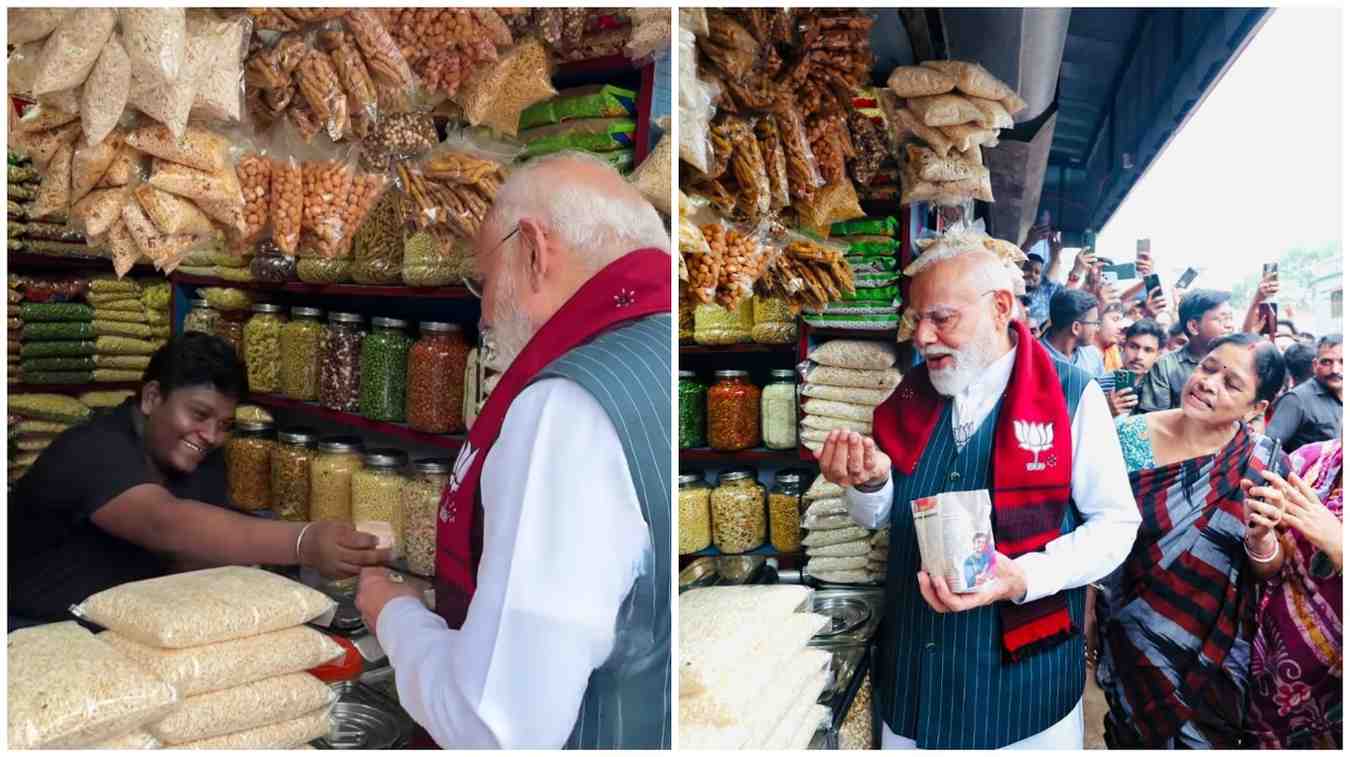 ঝাড়গ্রামে দোকানে ১০ টাকার ঝালমুড়ি কিনে খেলেন প্রধানমন্ত্রী নরেন্দ্র মোদী 