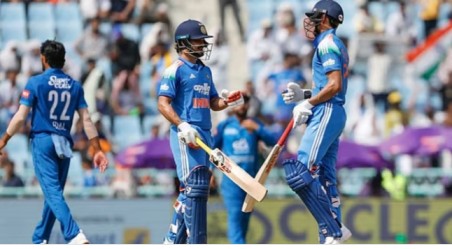 গিল ও কিষানের ঝড়ে দক্ষিণ  আফ্রিকার রেকর্ড স্পর্শ করল  ভারত