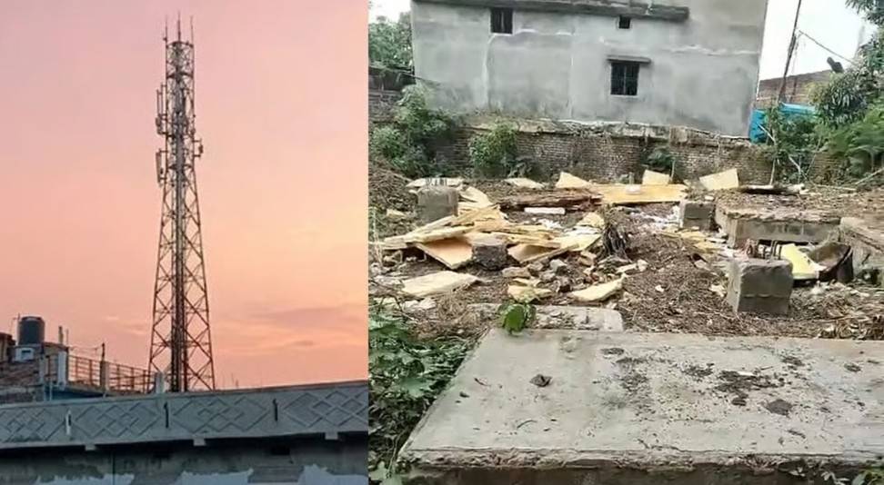 বিহারে ১৩২ ফুট উঁচু একটি আস্ত  মোবাইল টাওয়ার চুরি করেছে চোরেরা 