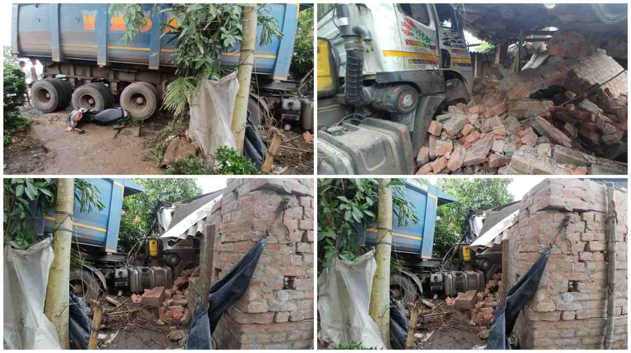 ভাতারে বেপরোয়া পাথর বোঝাই ডাম্পারের ধাক্কায় গুরুতর আহত ২ স্কুটি আরোহী, ক্ষতিগ্রস্ত বসত বাড়ি ও একটি টোটো 