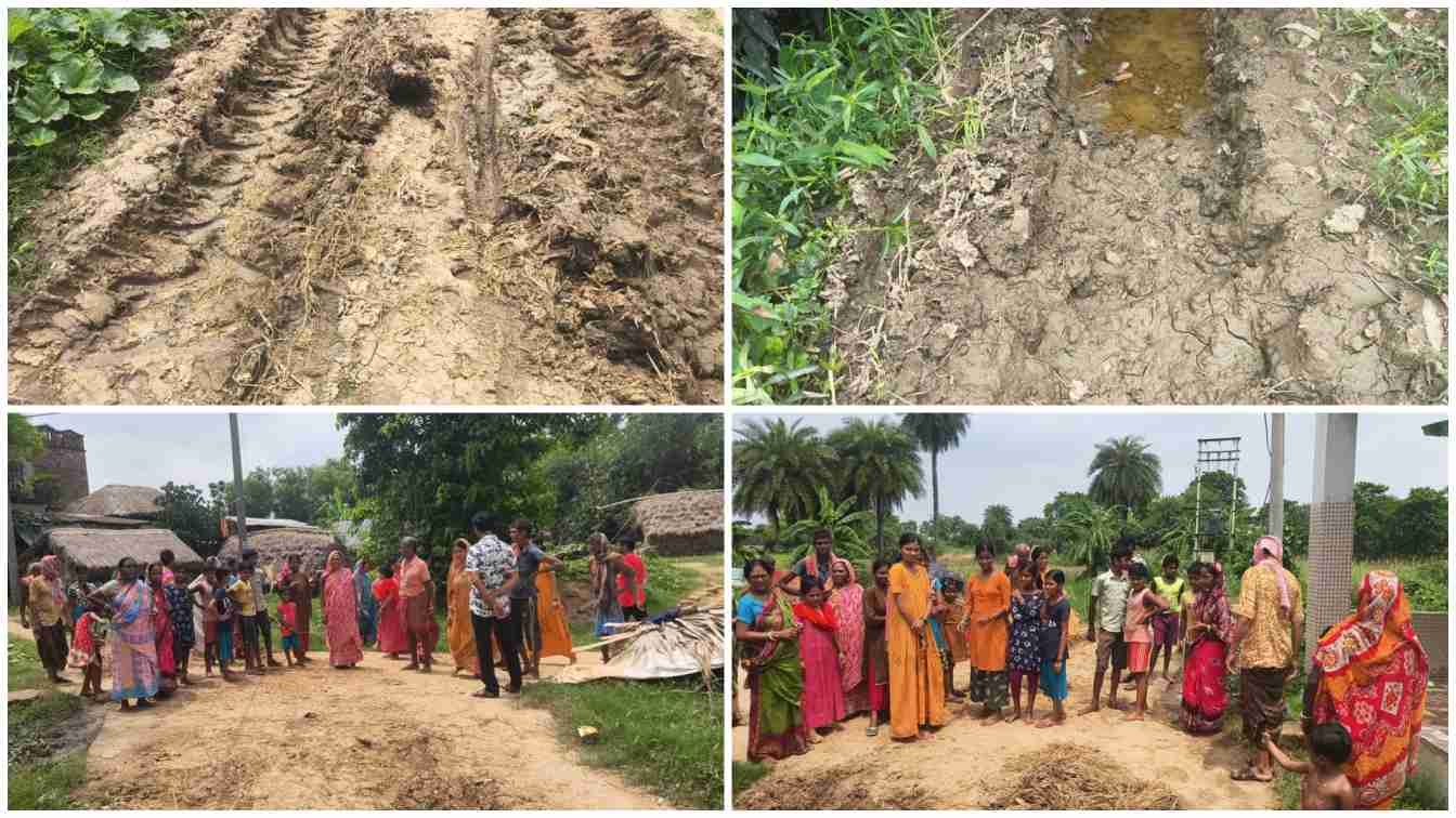 রাস্তা সংস্কারের নামে ১০ লক্ষ টাকা ব্যয় করে শুধু আগাছা পরিষ্কার করেছিল তৃণমূল, বর্ষার মরশুমে বেহাল রাস্তার কারনে চরম দুর্ভোগে কেতুগ্রামের তেওট গ্রামবাসী
