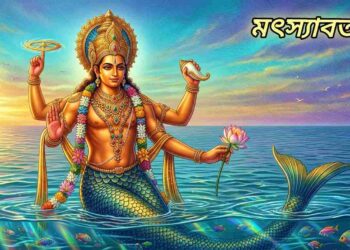 মৎস্যাবতার : প্রলয়কালে বেদ ও সৃষ্টিকে রক্ষা করার জন্য ভগবান নারায়ণ যখন মীন রূপ ধারন করেছিলেন  