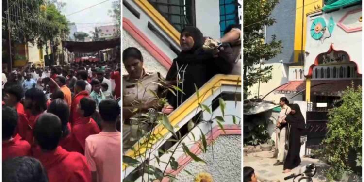 হায়দ্রাবাদে নবরাত্রি উদযাপনের সময় বিতরণ করা প্রসাদের উপর মাছের বর্জ্য ফেলার অভিযোগে গ্রেপ্তার নূরজাহান নামে এক মহিলা