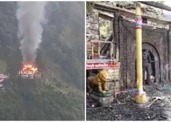 উত্তরাখণ্ডের বড়িয়াকোটে ১৫০০ বছরের প্রাচীন আদি বদ্রি মা ভগবতী শক্তিপীঠে ভয়াবহ আগুন 