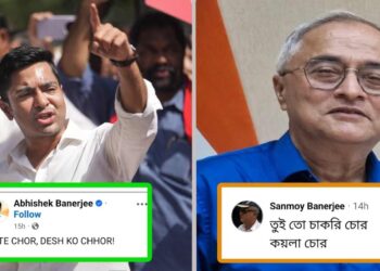 অভিষেক ব্যানার্জি বিজেপিকে বলছেন : “ভোট চোর, দেশ কো ছোড়” ; “তুই তো চাকরি চোর,কয়লা চোর” : পালটা দিলেন বর্ষীয়ান সাংবাদিক সন্ময় বন্দ্যোপাধ্যায় 